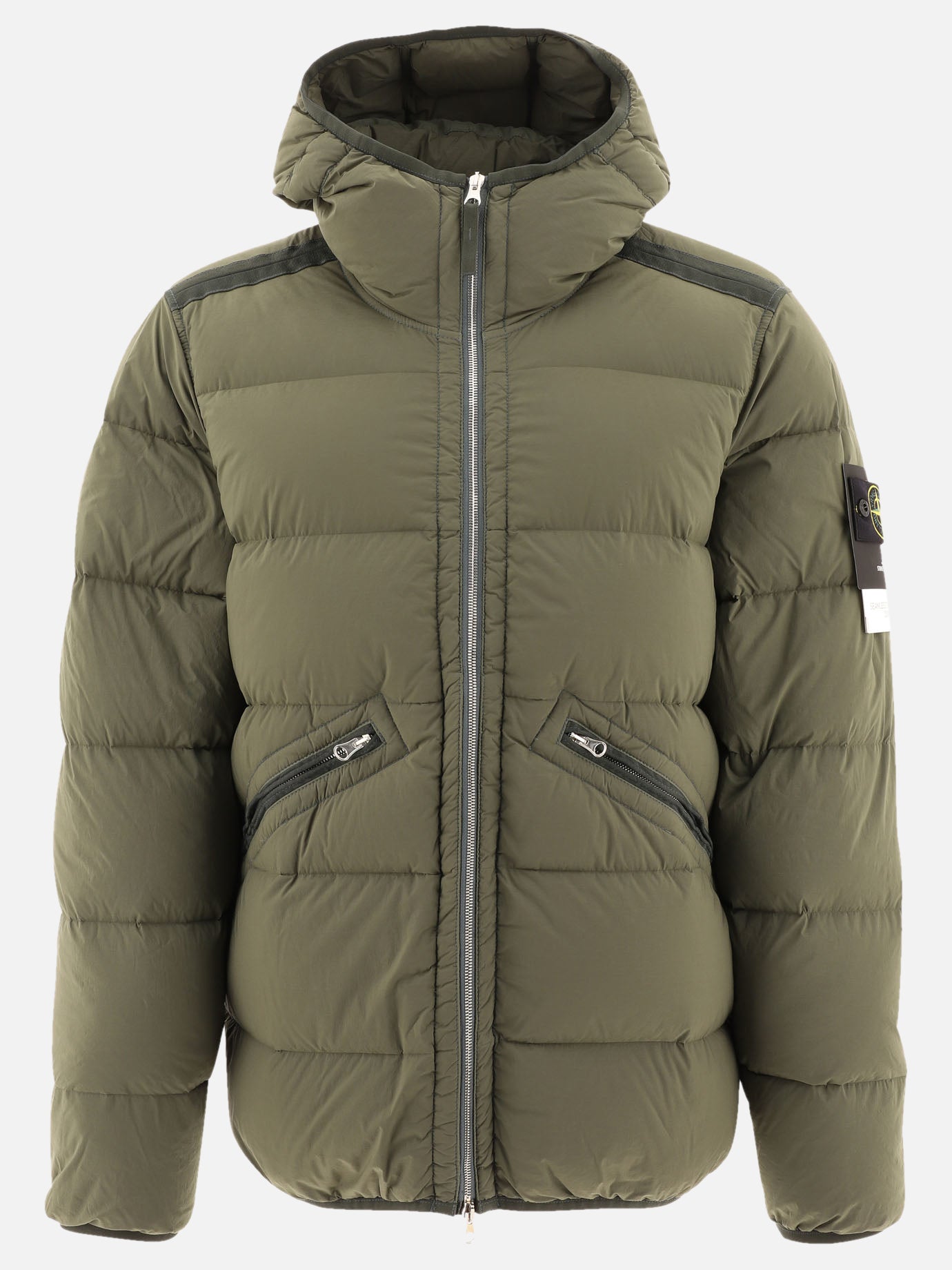 Down jackets Solid colour  Green - Stone Island Men | PDP | VIETTI Online Store | thumbnail