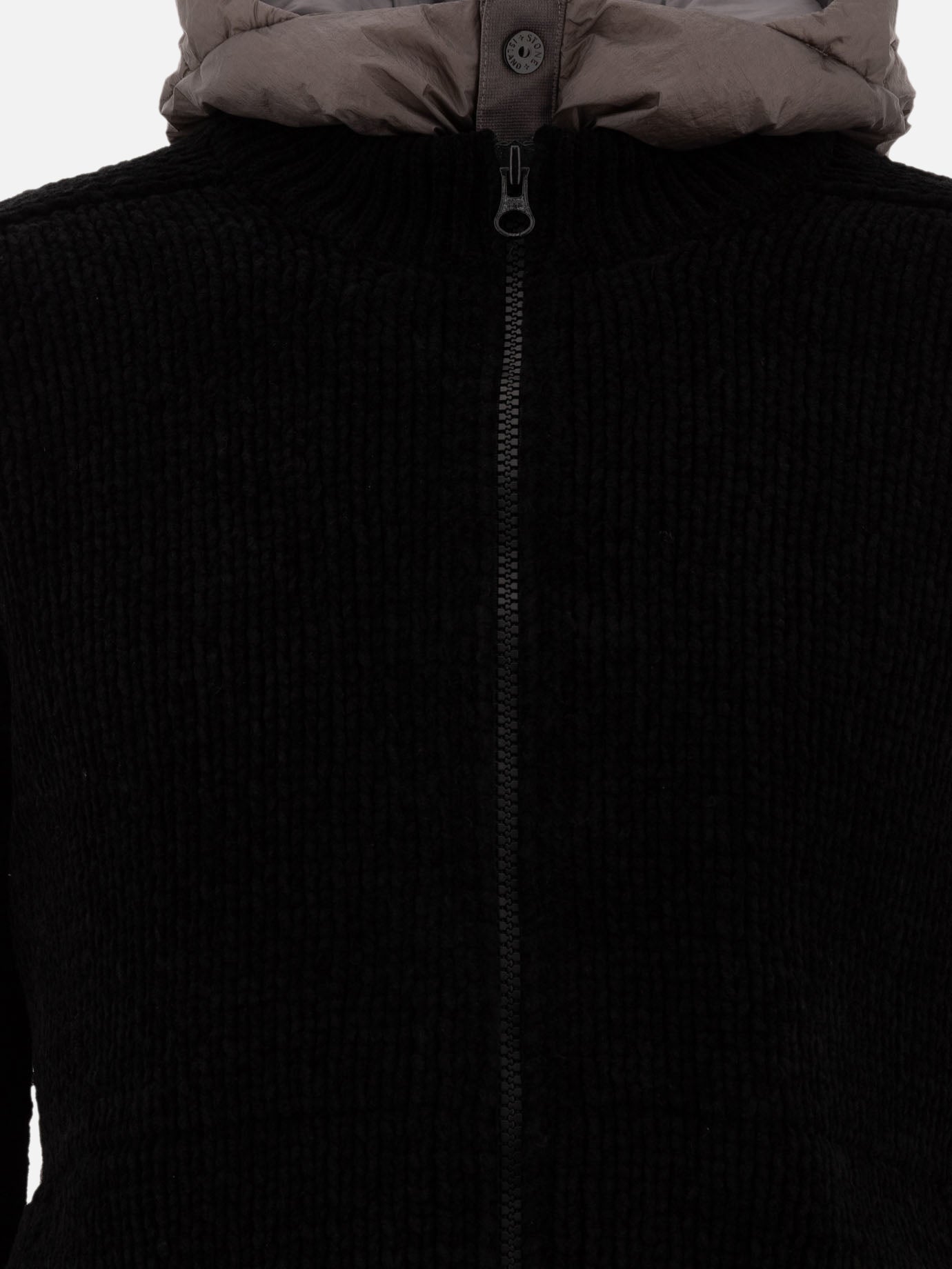 Stone Island "Compass" wool down jacket Black