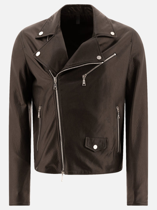 Leather jackets Solid colour  Black - Tagliatore Men | PLP | VIETTI Online Store 
