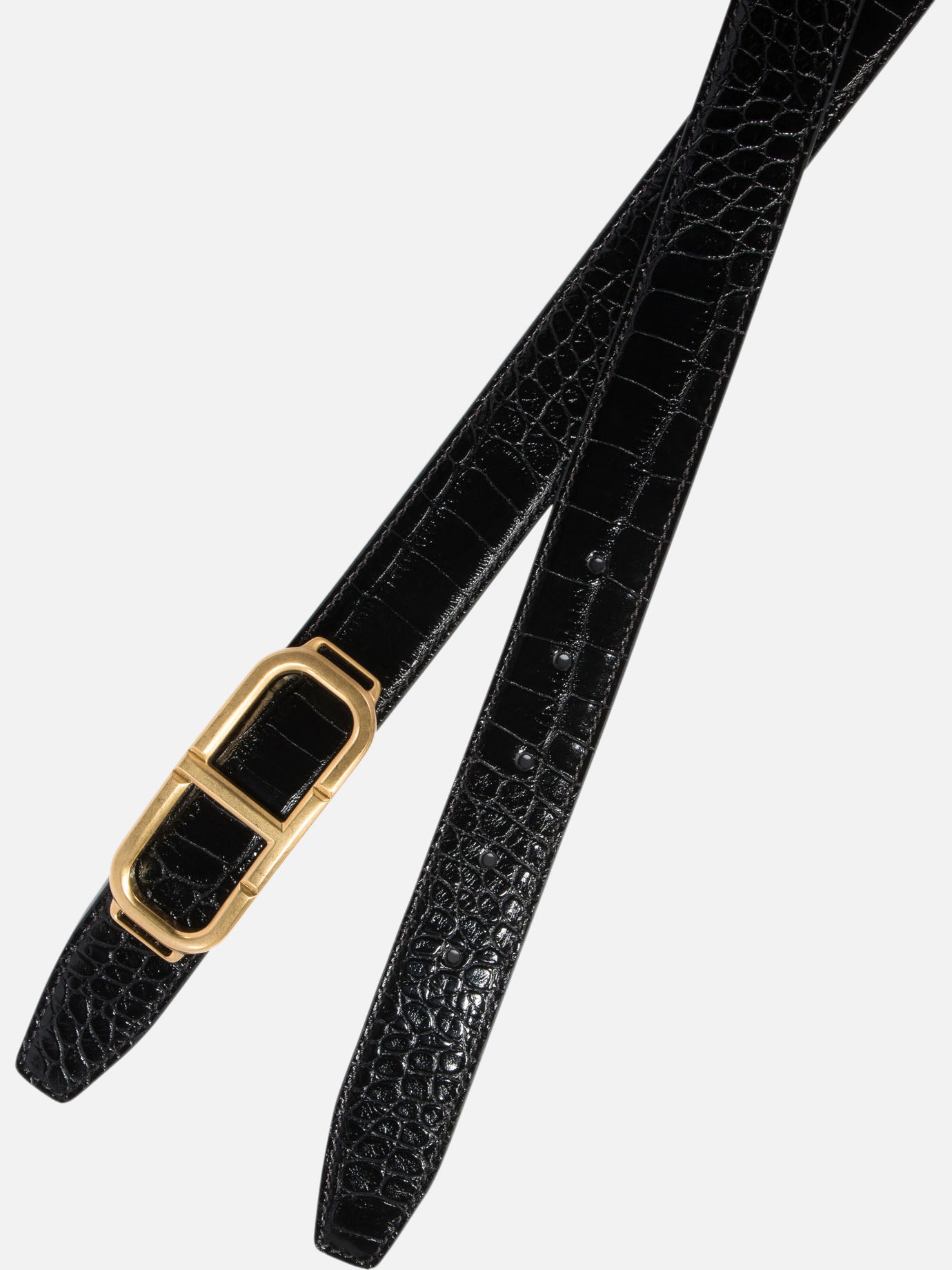 Tom Ford "Stadium" croc print belt Black