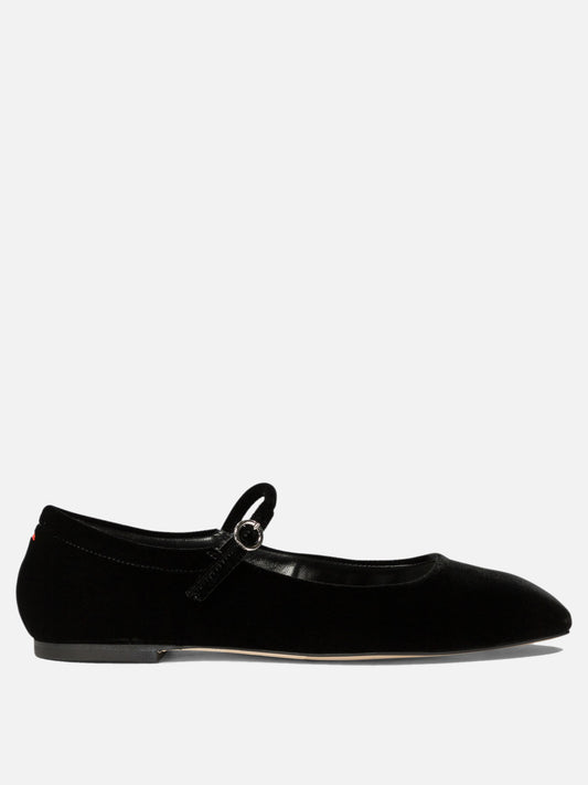 Mary Jane ballet flats 100% velvet - 100% leather  Black - Aeyde Women | PLP | VIETTI Online Store 
