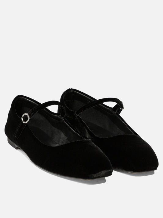 Mary Jane ballet flats 100% velvet - 100% leather  Black - Aeyde Women | PLP | VIETTI Online Store | 2
