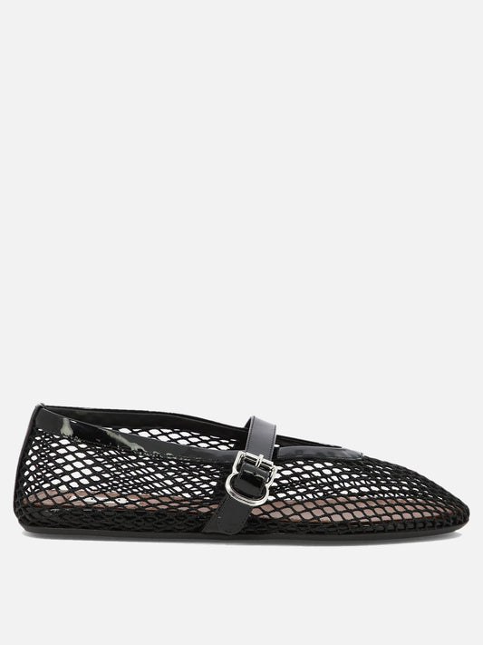 Mary Jane ballet flats 90% polyamide 10% calf leather - 100% rubber  Black - Alaïa Women | PLP | VIETTI Online Store 
