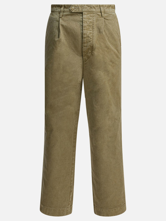 Leisure trousers Solid colour  Green - Auralee Men | PDP | VIETTI Online Store 
