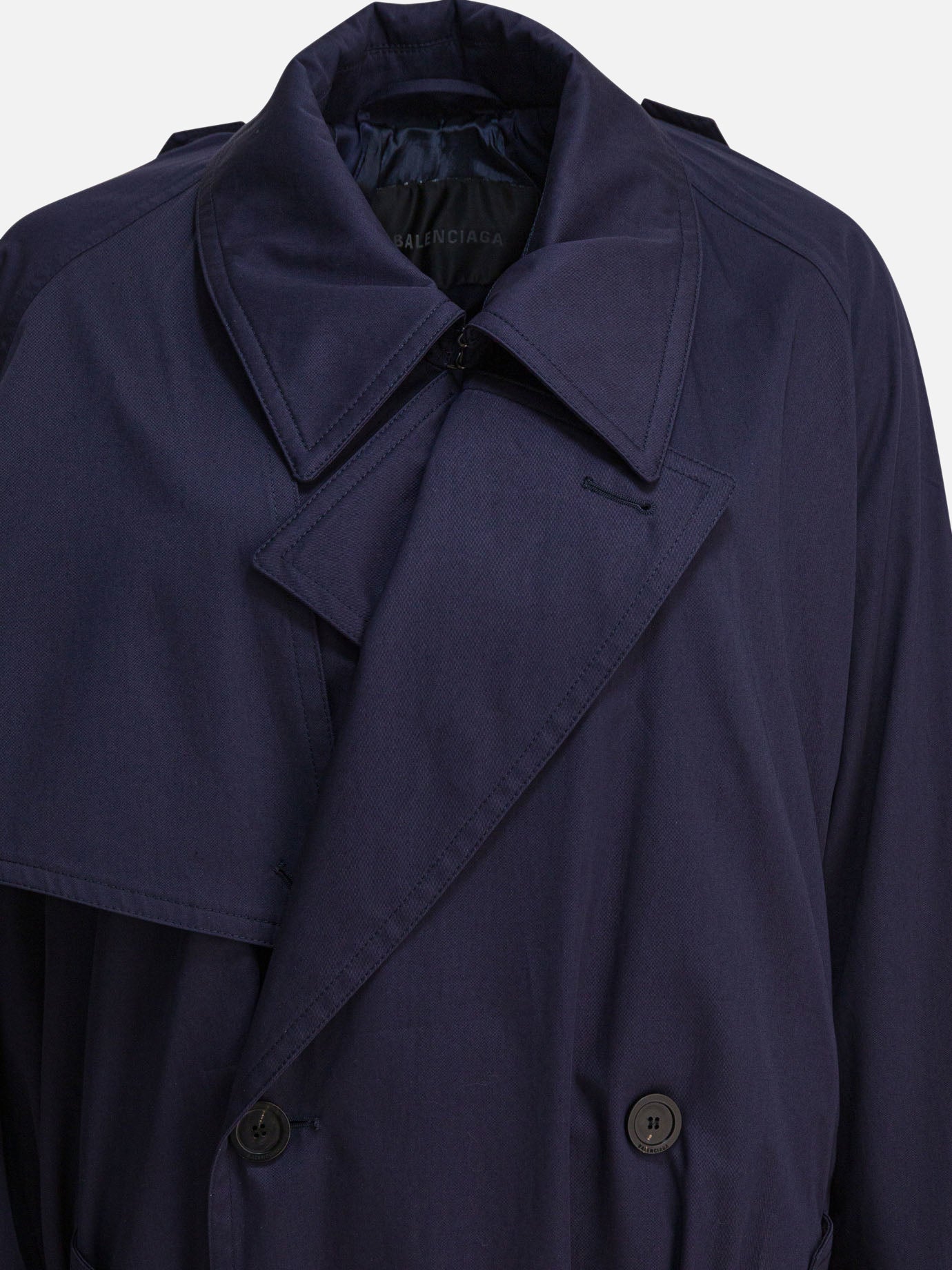 Raincoats & Trench coats Solid colour  Blue - Balenciaga Women | PDP | VIETTI Online Store | thumbnail_3