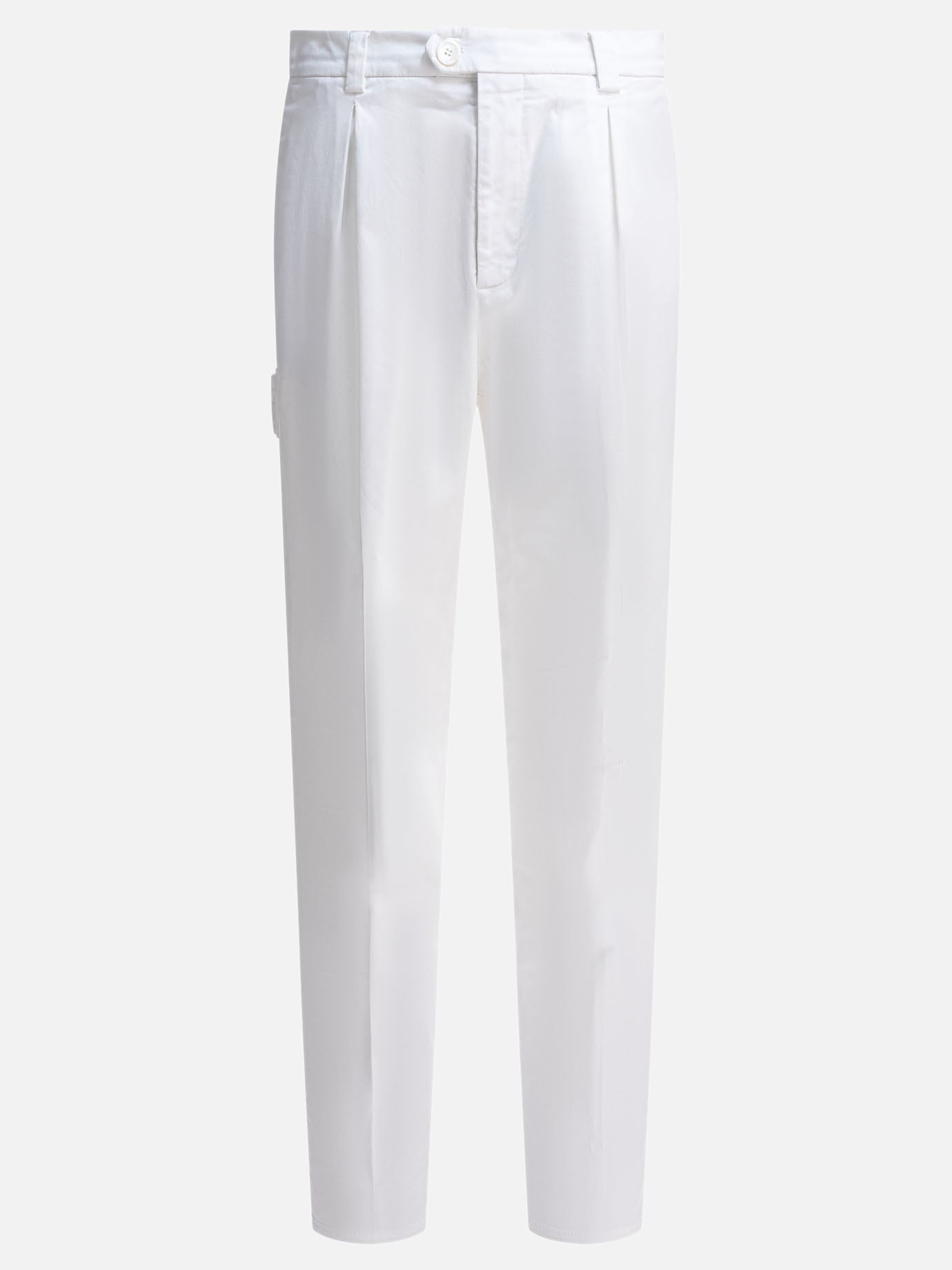 Leisure trousers Solid colour  White - Brunello Cucinelli Men | PDP | VIETTI Online Store | Zoom-Modal
