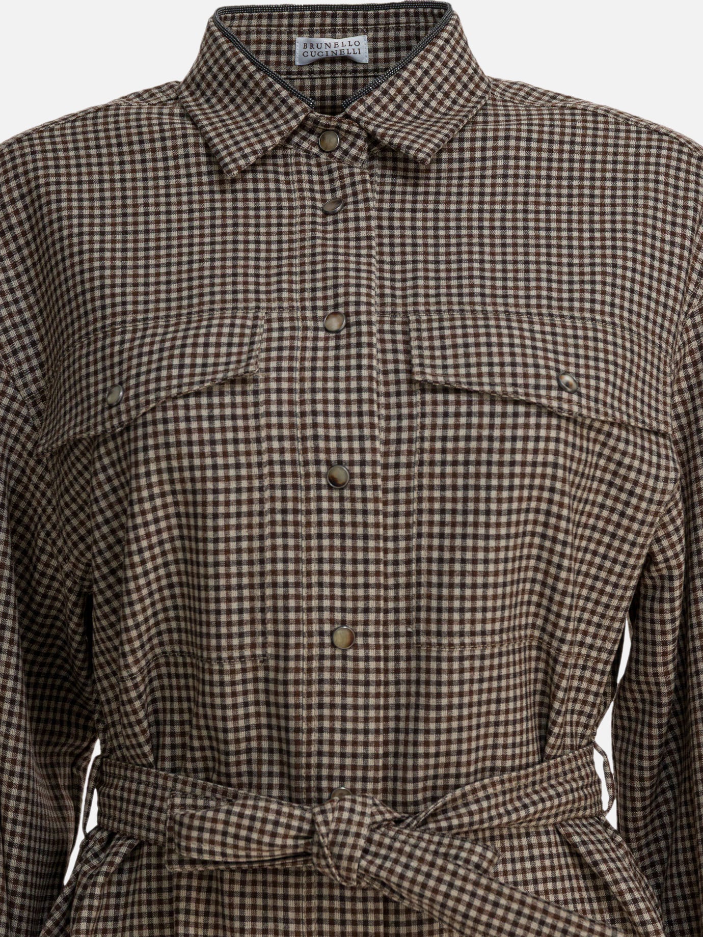 Casual shirts Check  Brown - Brunello Cucinelli Women | PDP | VIETTI Online Store | thumbnail_3