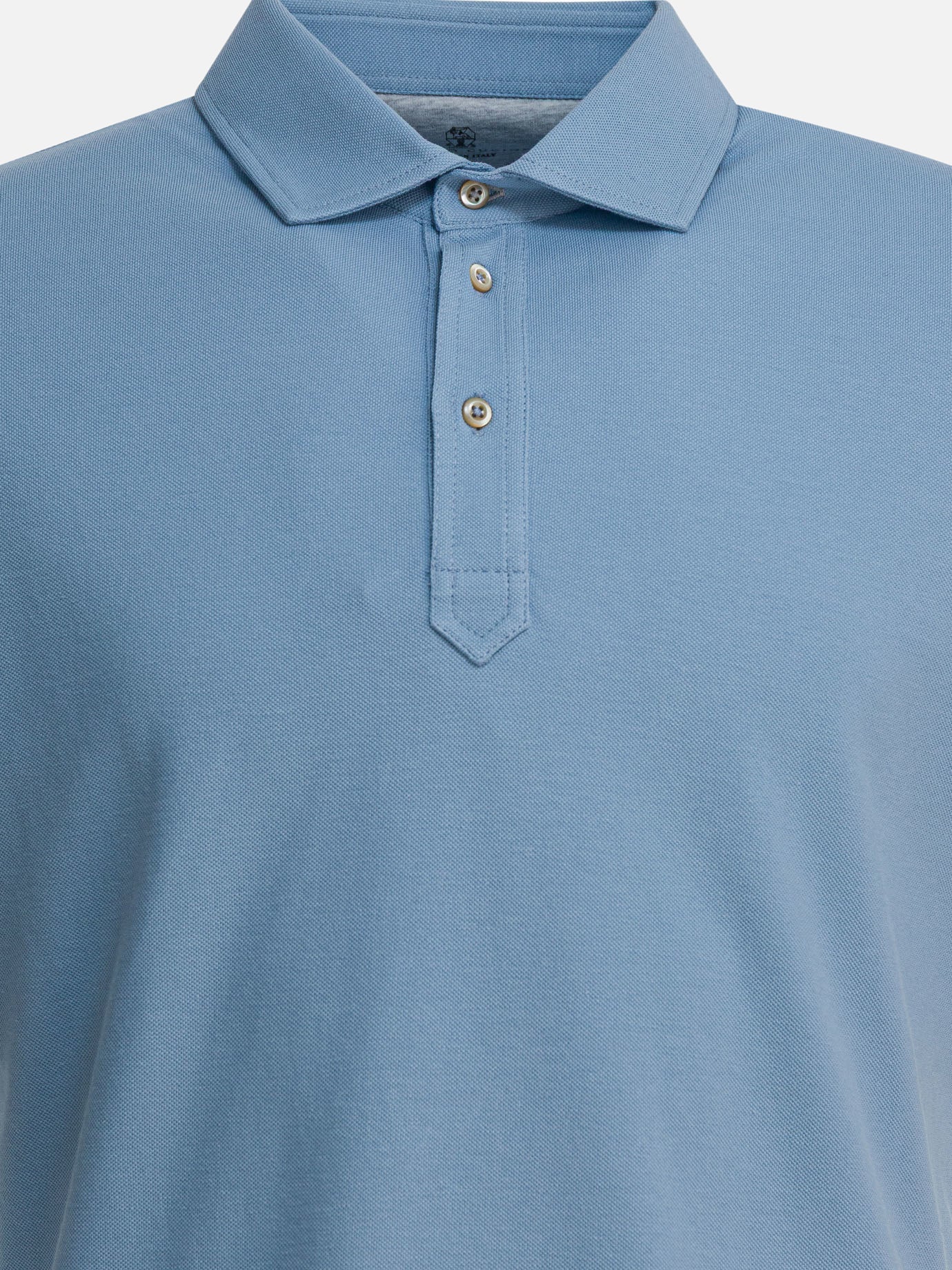 Polo shirts with buttons Solid colour  Light blue - Brunello Cucinelli Men | PDP | VIETTI Online Store | Zoom-Modal_3
