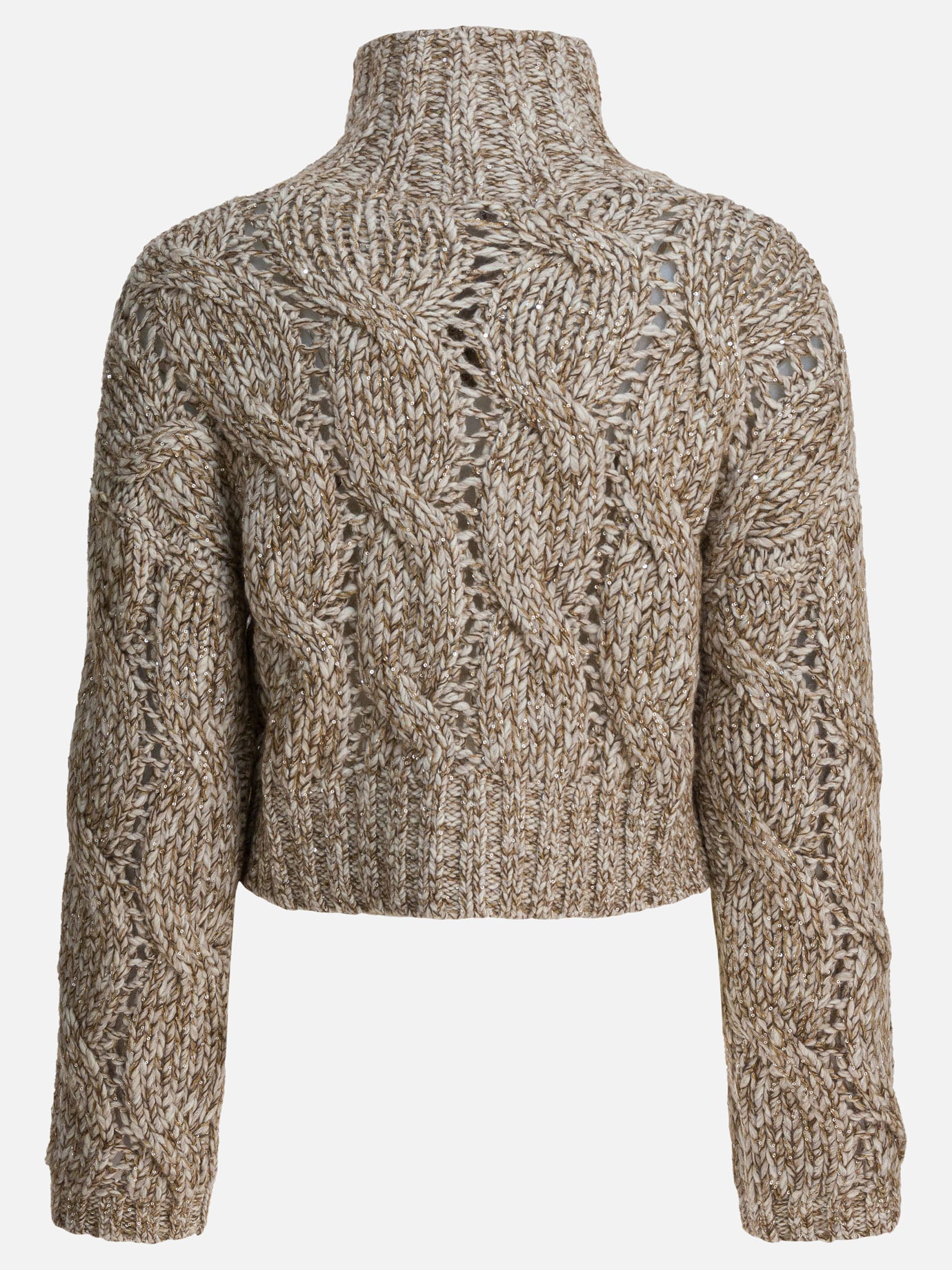 Zipped sweaters Textured knit  Beige - Brunello Cucinelli Women | PDP | VIETTI Online Store | thumbnail_2