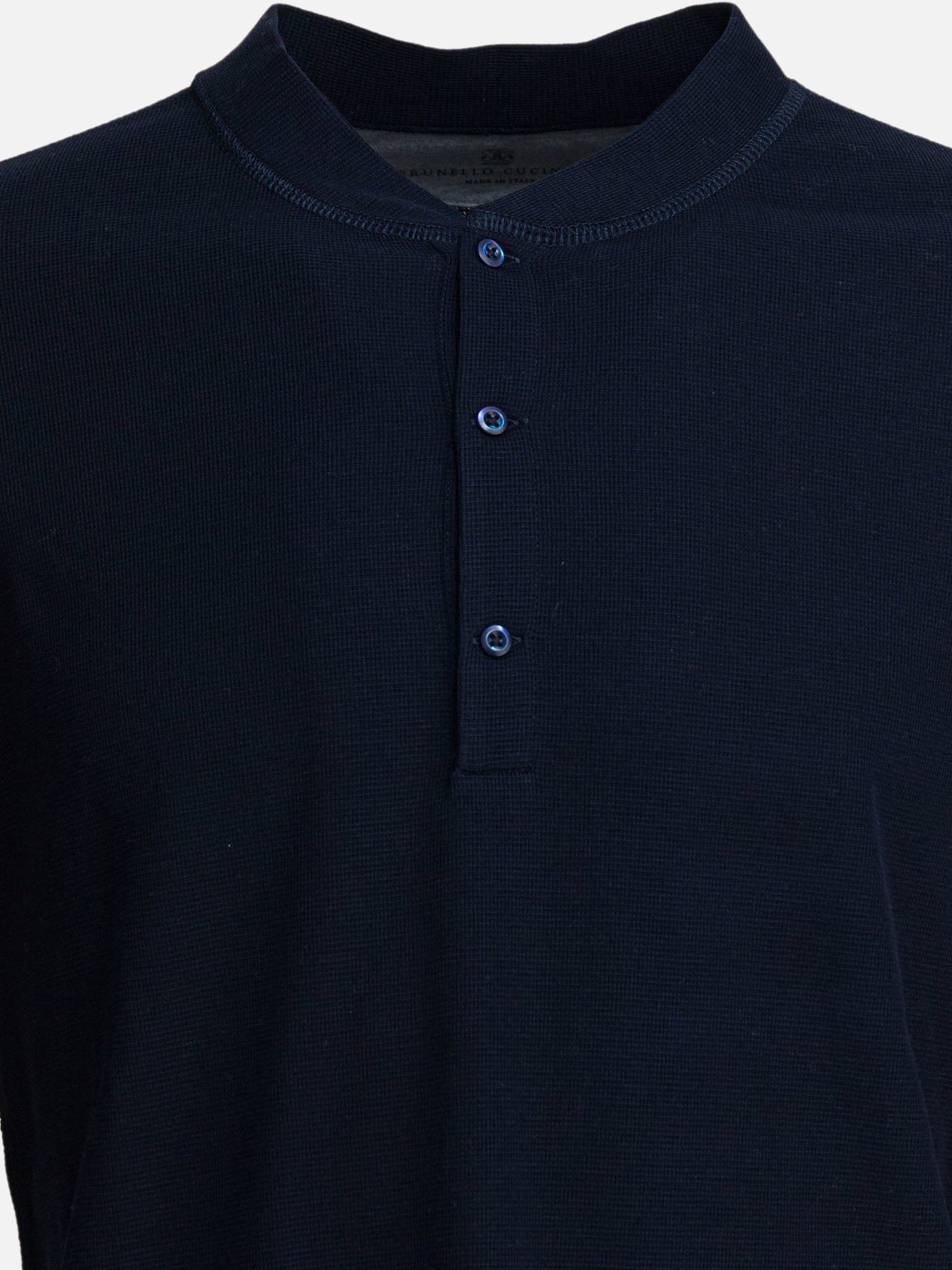 Crewneck t-shirts Solid colour  Blue - Brunello Cucinelli Men | PDP | VIETTI Online Store | Zoom-Modal_3
