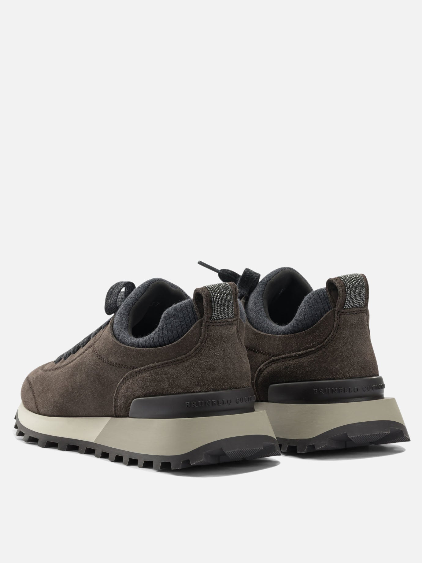 Low top sneakers 60% virgin wool 30% cashmere 10% silk  Black - Brunello Cucinelli Women | PDP | VIETTI Online Store | thumbnail_4