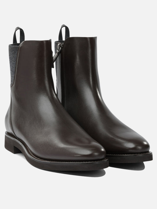 Chelsea boots 100% calf leather - 100% calf leather  Brown - Brunello Cucinelli Women | PDP | VIETTI Online Store | 2
