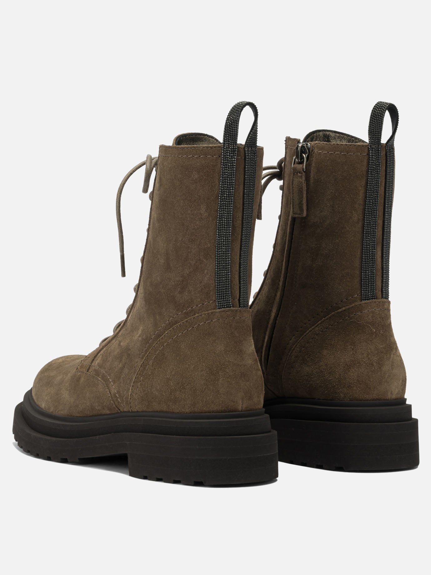Lace-up boots 100% leather - 100% rubber  Brown - Brunello Cucinelli Women | PDP | VIETTI Online Store | Zoom-Modal_4
