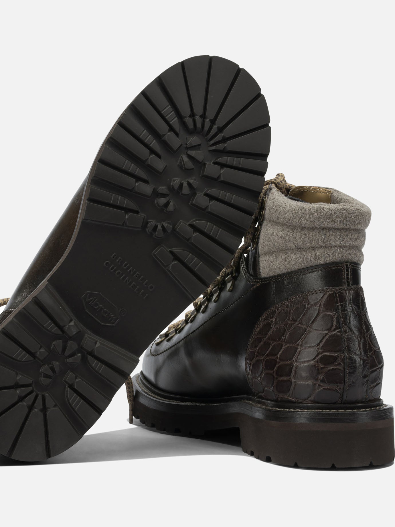 Lace-up boots 100% leather - 100% rubber  Brown - Brunello Cucinelli Men | PDP | VIETTI Online Store | Zoom-Modal_5
