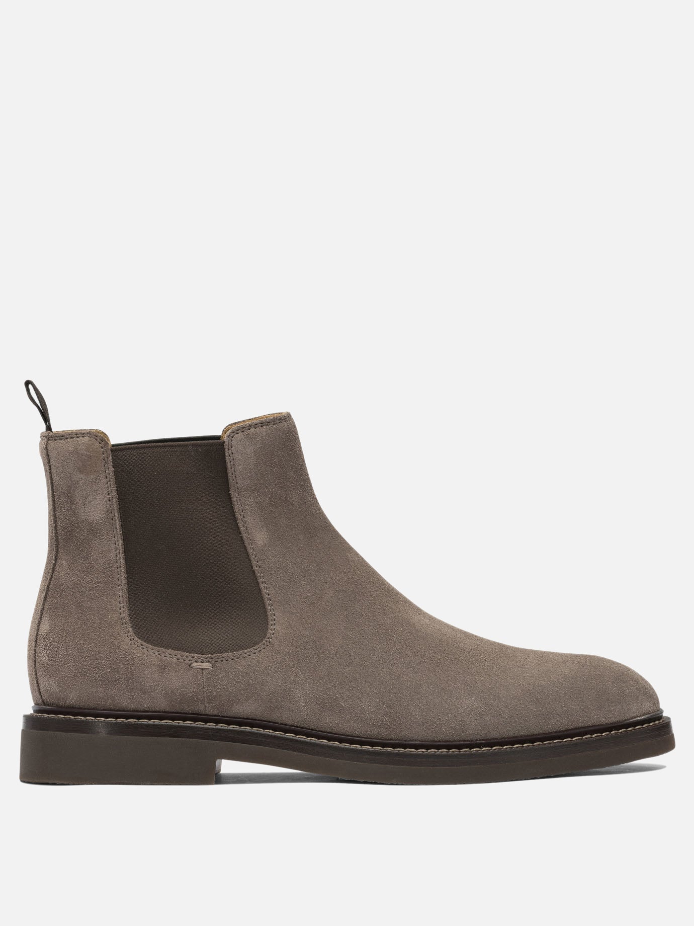 Chelsea boots 90% suede 10% elastane - 100% rubber  Grey - Brunello Cucinelli Men | PDP | VIETTI Online Store | Zoom-Modal

