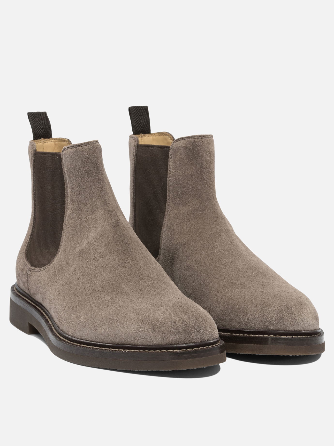 Chelsea boots 90% suede 10% elastane - 100% rubber  Grey - Brunello Cucinelli Men | PDP | VIETTI Online Store | thumbnail_2