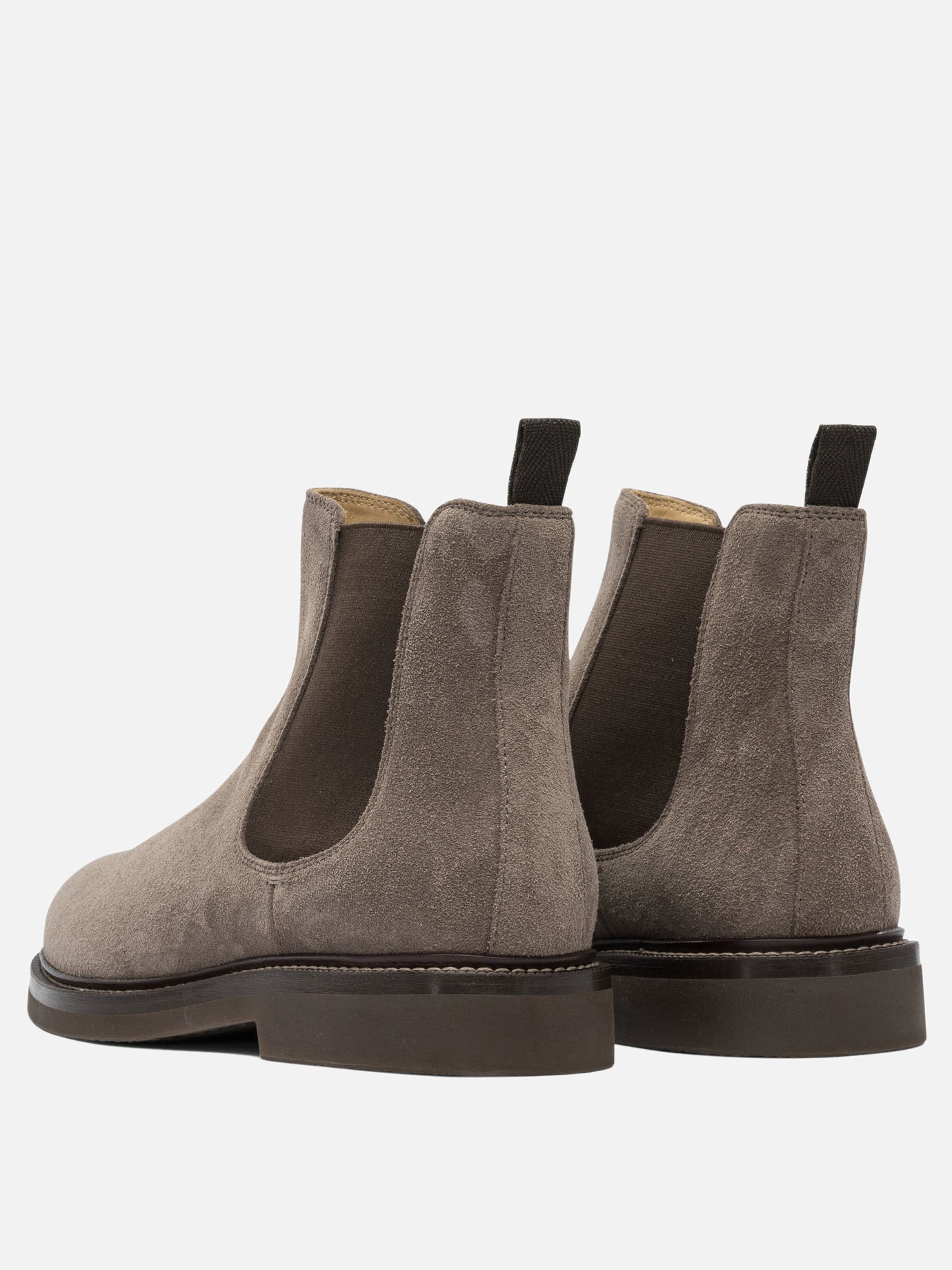 Chelsea boots 90% suede 10% elastane - 100% rubber  Grey - Brunello Cucinelli Men | PDP | VIETTI Online Store | thumbnail_4