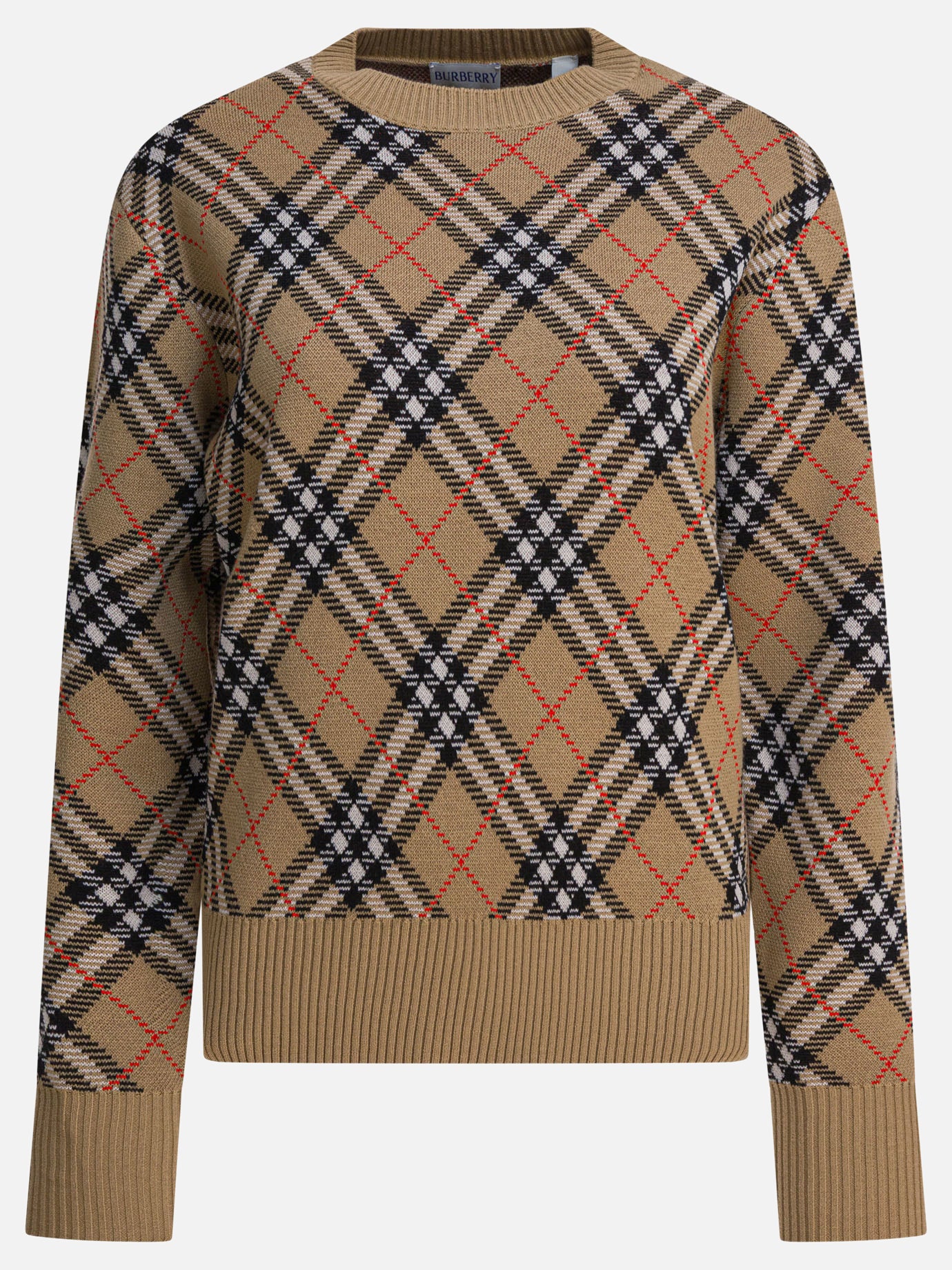 Crewneck sweaters Check  Beige - Burberry Women | PDP | VIETTI Online Store | thumbnail