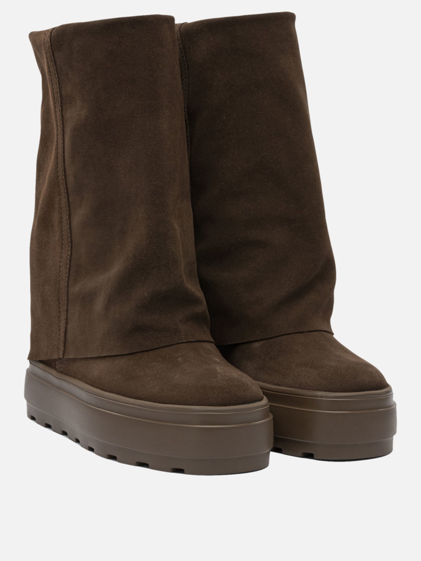 Pull-on boots 100% suede - 100% rubber  Brown - Casadei Women | PDP | VIETTI Online Store | Zoom-Modal_2
