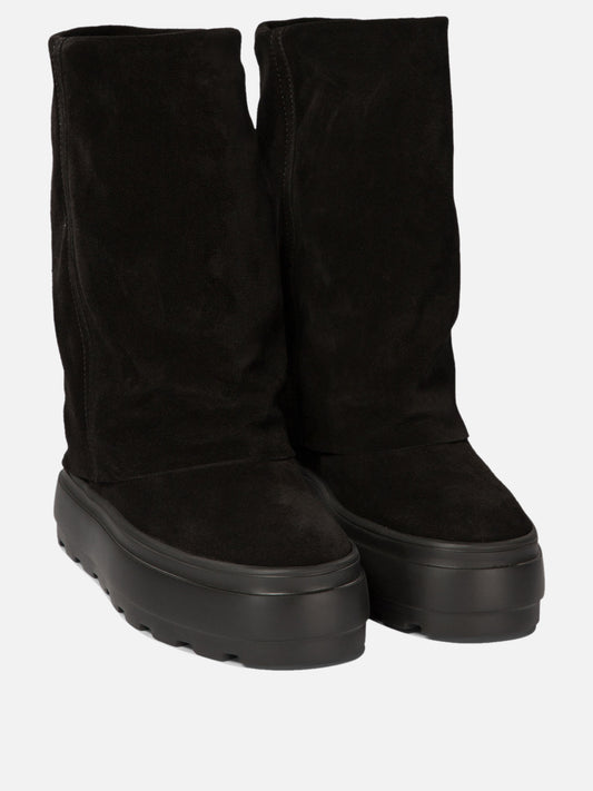 Pull-on boots 100% suede - 100% rubber  Black - Casadei Women | PDP | VIETTI Online Store | 2
