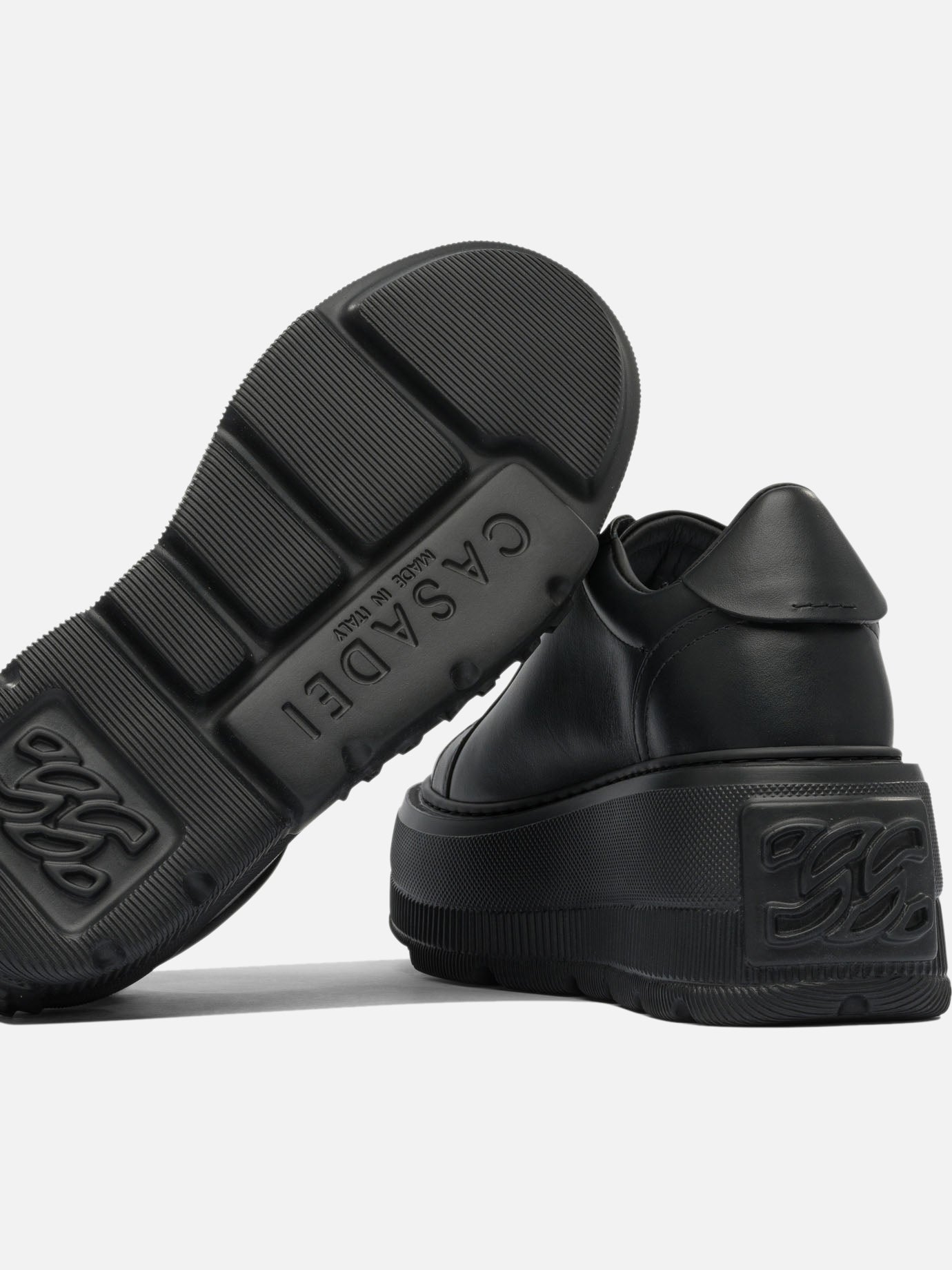 Low top sneakers 100% leather - 100% rubber  Black - Casadei Women | PDP | VIETTI Online Store | thumbnail_5