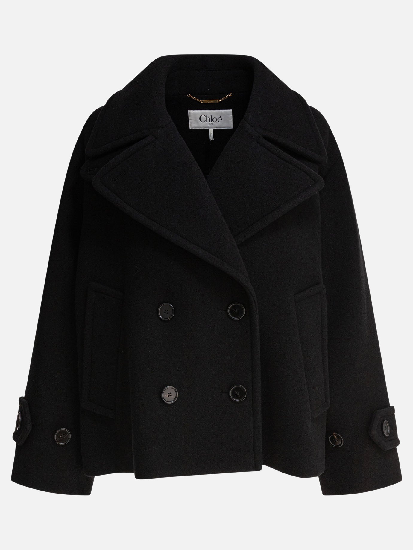 Chloé Short wool coat 11708354_36 Black thumbnail_1