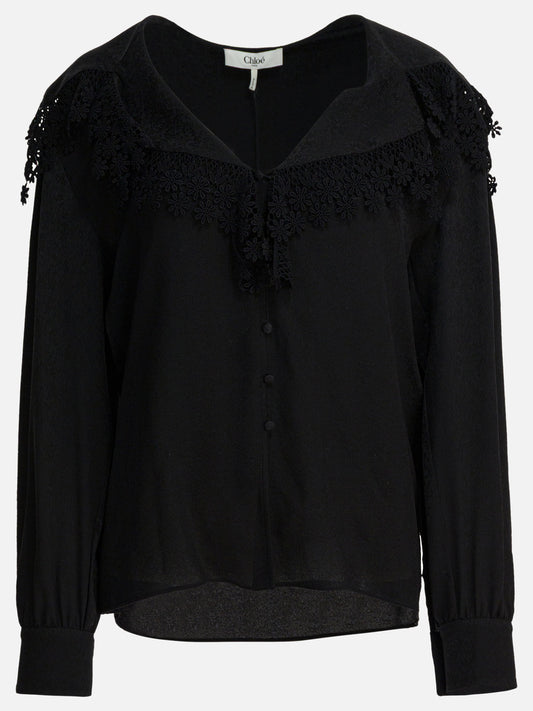 Casual shirts Solid colour  Black - Chloé Women | PDP | VIETTI Online Store 
