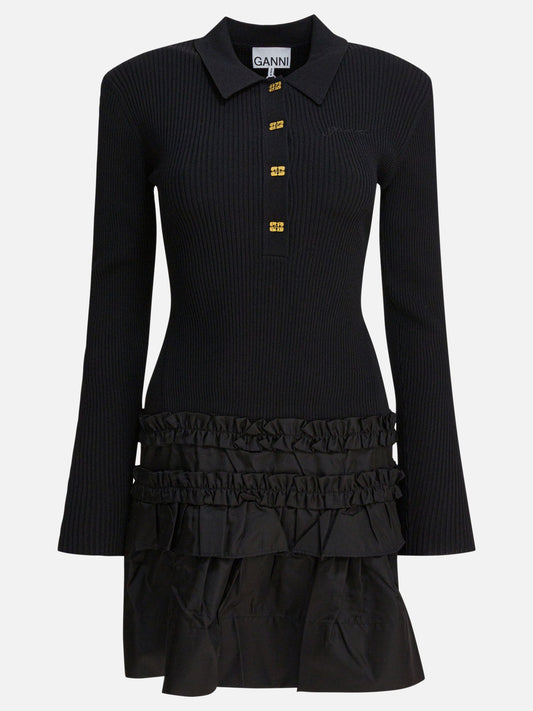 Mini dresses Solid colour  Black - Ganni Women | PDP | VIETTI Online Store 
