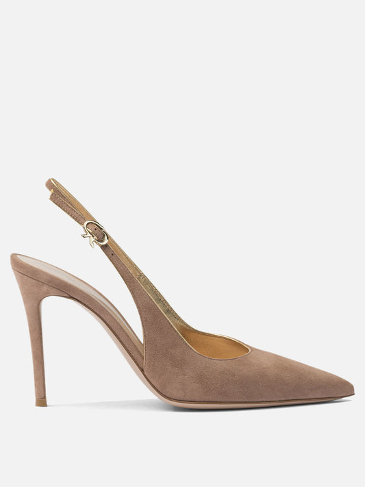 Slingbacks 100% suede - 100% leather  Pink - Gianvito Rossi Women | PDP | VIETTI Online Store 
