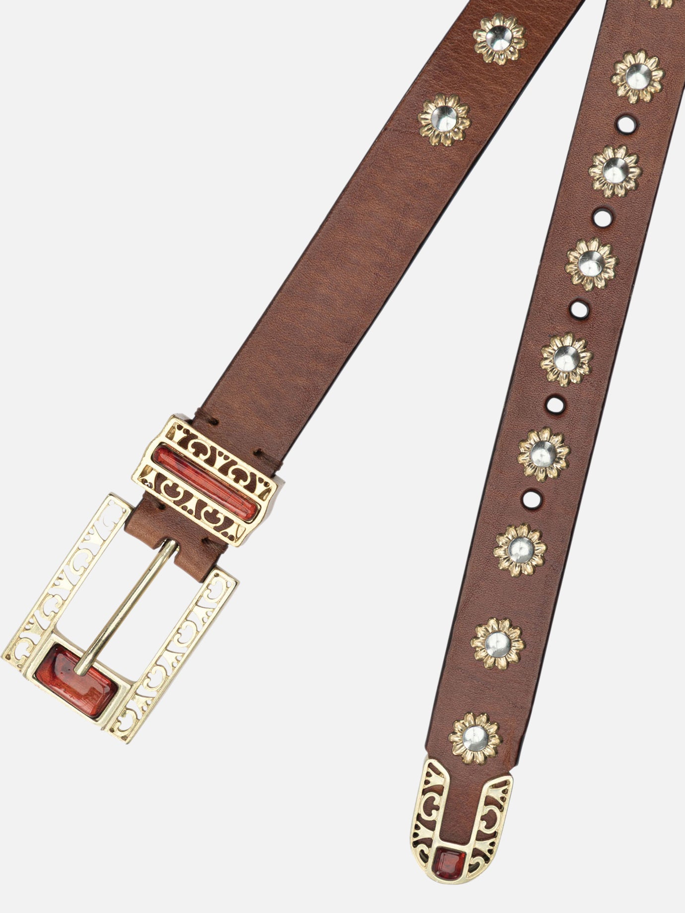 Leather belts Solid colour  Brown - Golden Goose Women | PDP | VIETTI Online Store | thumbnail_2