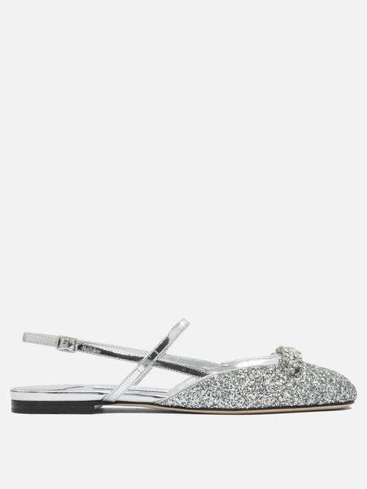 Flat sandals 100% calf - 100% calf  Silver - Jimmy Choo Women | PDP | VIETTI Online Store 
