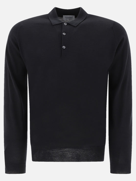 Polo shirts with buttons Solid colour  Black - John Smedley Men | PLP | VIETTI Online Store 
