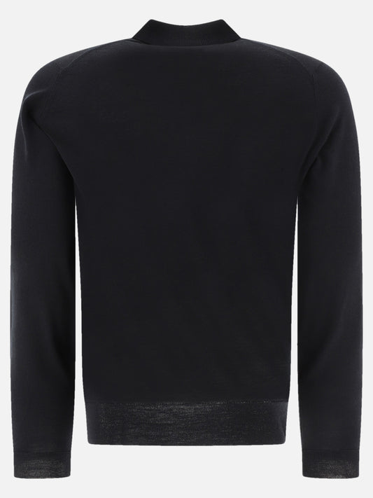 Polo shirts with buttons Solid colour  Black - John Smedley Men | PLP | VIETTI Online Store | 2
