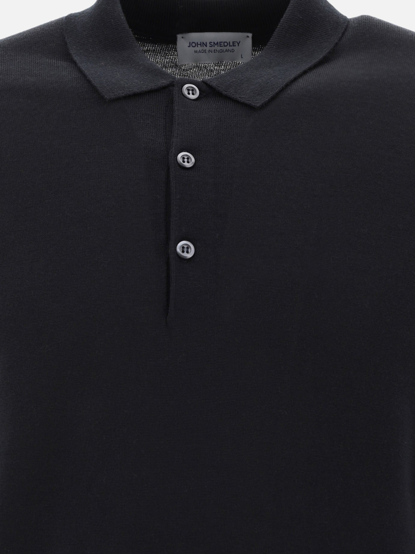 Polo shirts with buttons Solid colour  Black - John Smedley Men | PDP | VIETTI Online Store | Zoom-Modal_3
