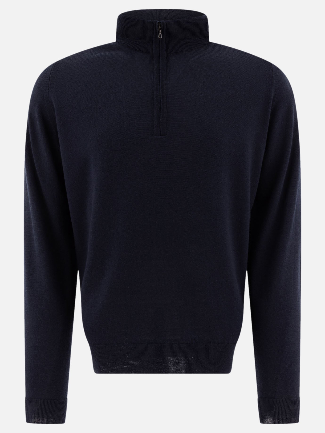 Half zip sweaters Solid colour  Blue - John Smedley Men | PDP | VIETTI Online Store | thumbnail