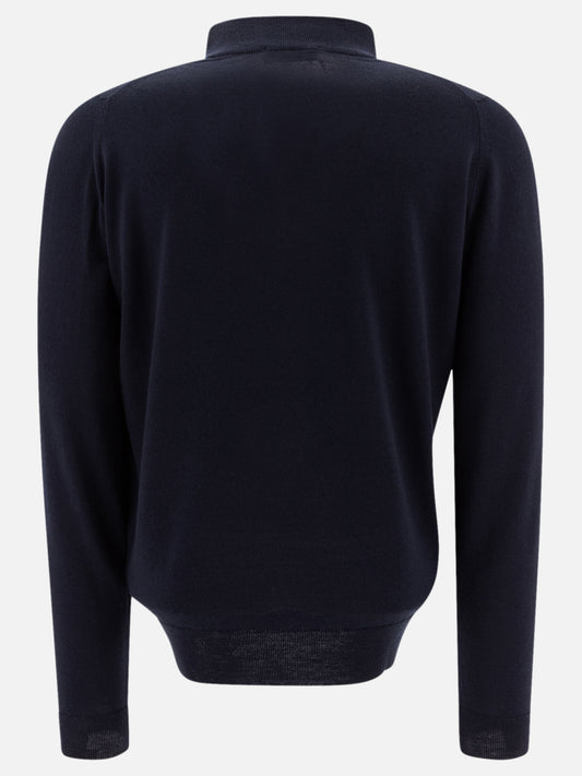 Half zip sweaters Solid colour  Blue - John Smedley Men | PDP | VIETTI Online Store | 2

