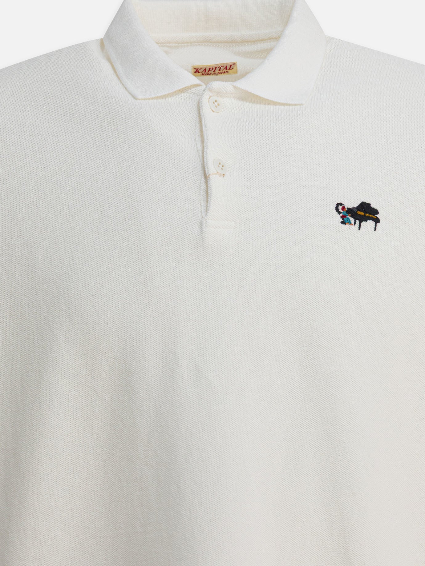 Polo shirts with buttons Solid colour  White - KAPITAL Men | PDP | VIETTI Online Store | thumbnail_3