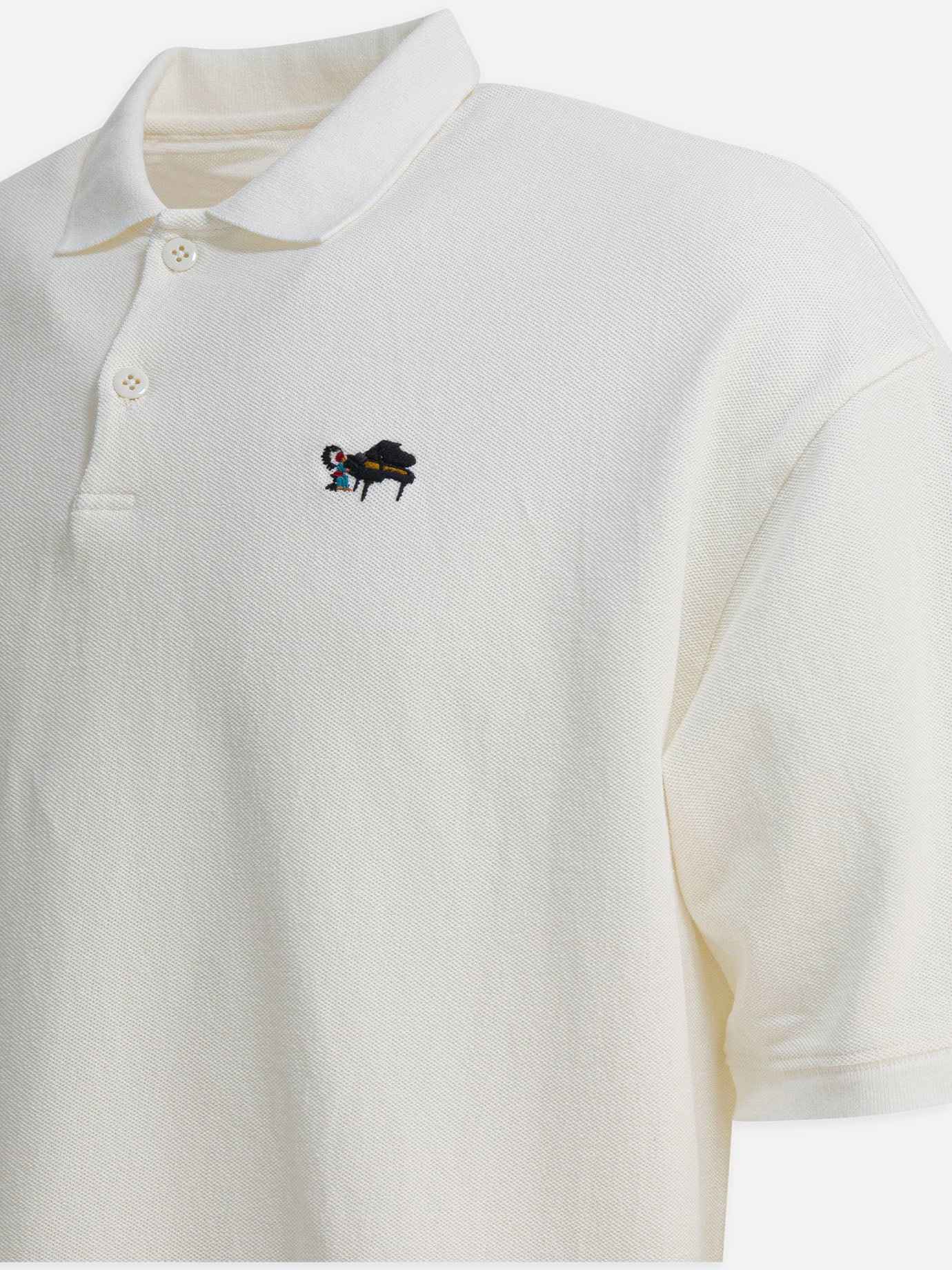 Polo shirts with buttons Solid colour  White - KAPITAL Men | PDP | VIETTI Online Store | thumbnail_4