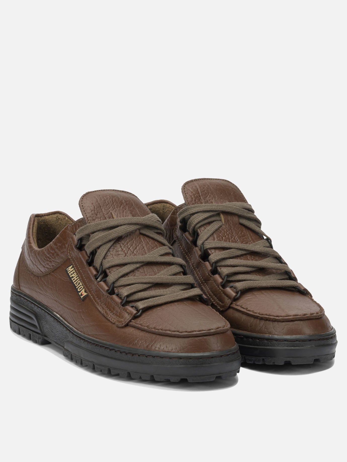 Low top sneakers 100% leather - 100% fabric - 100% rubber  Brown - Mephisto Men | PDP | VIETTI Online Store | thumbnail_2