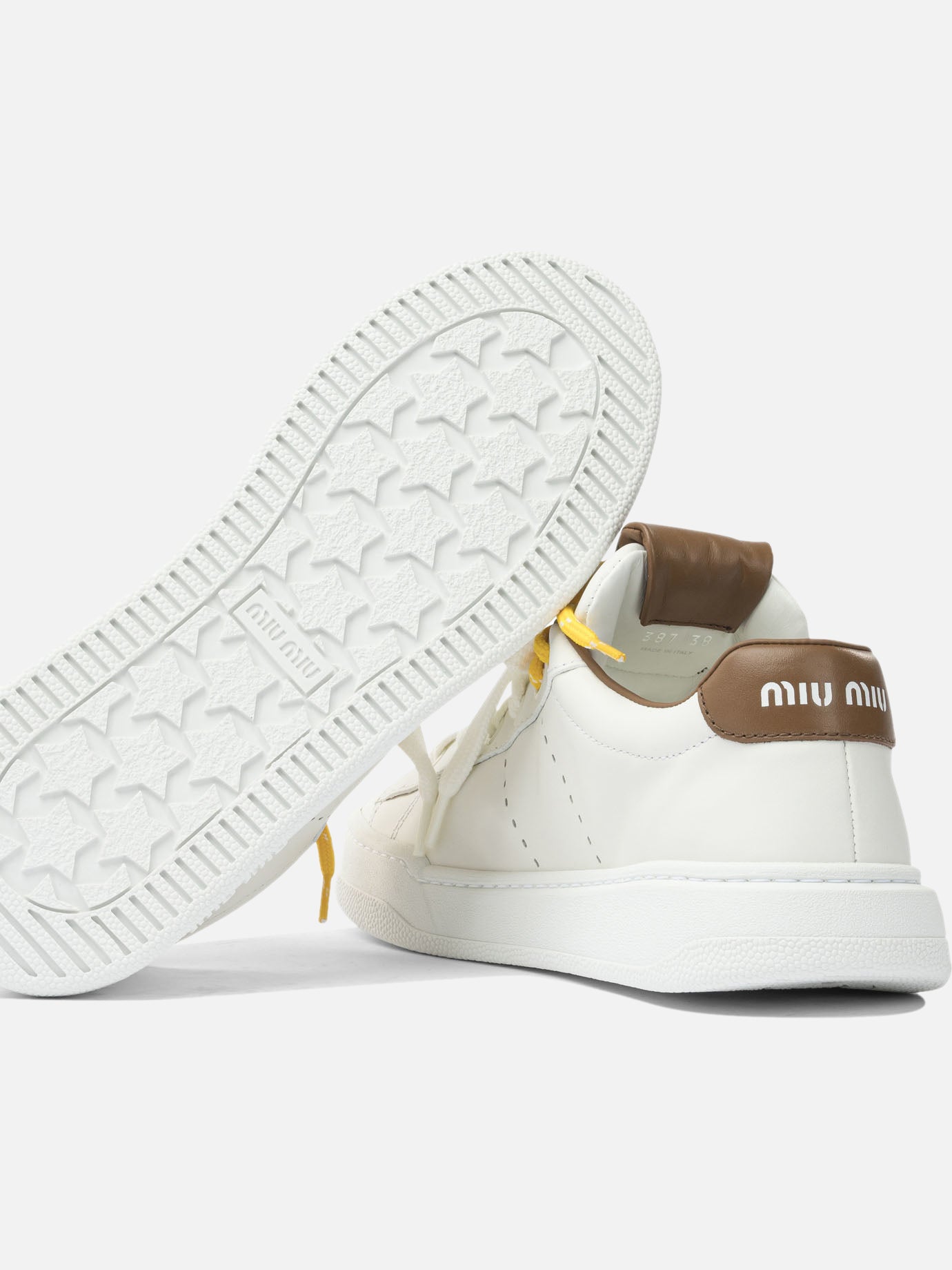 Low top sneakers 100% calf leather  White - Miu Miu Women | PDP | VIETTI Online Store | thumbnail_5