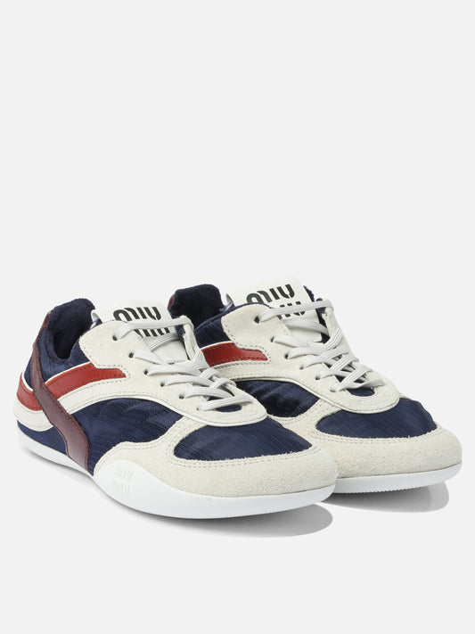 Low top sneakers 100% polyester - 100% rubber  Blue - Miu Miu Women | PDP | VIETTI Online Store | 2
