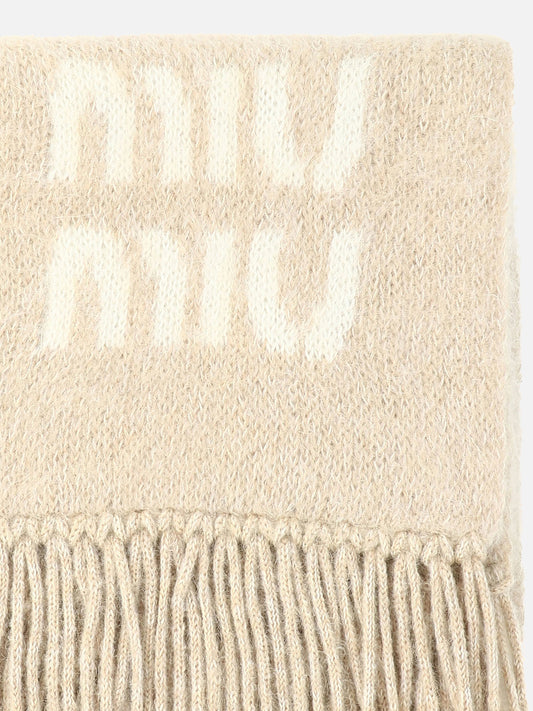 Fringed scarves 5FS062  White - Miu Miu Women | PDP | VIETTI Online Store | 2
