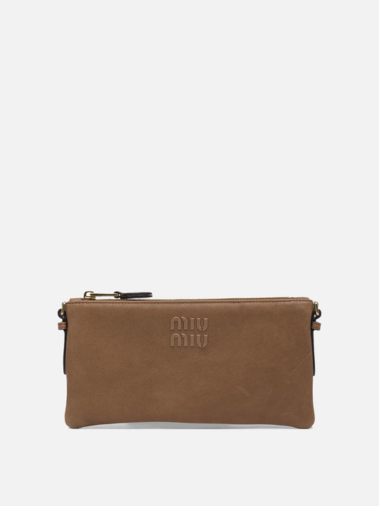 Miu Miu Leather wallet and card case 14190197_UNI Brown 1
