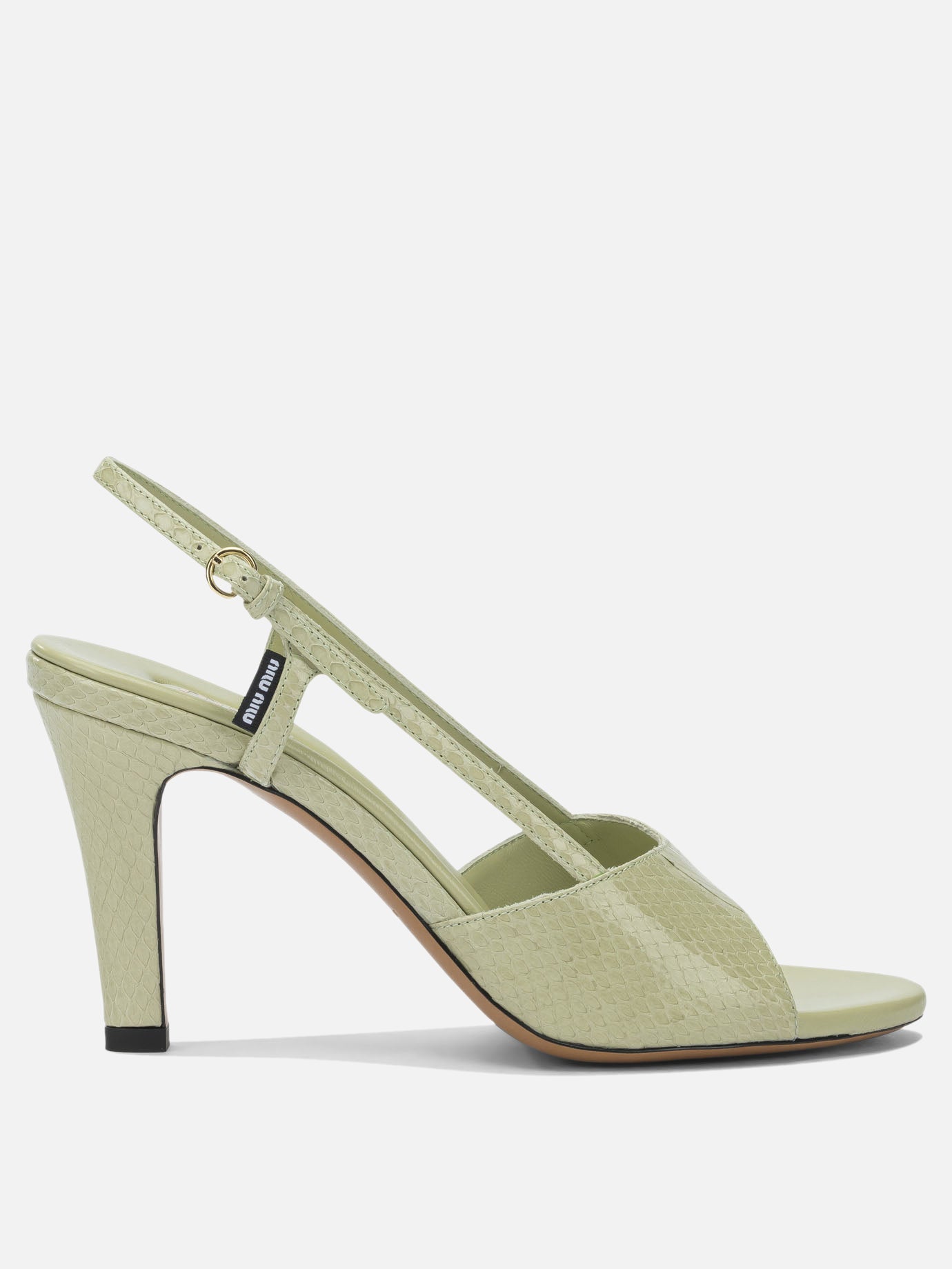Slingbacks 100% homalopsis buccata  Green - Miu Miu Women | PDP | VIETTI Online Store | Zoom-Modal
