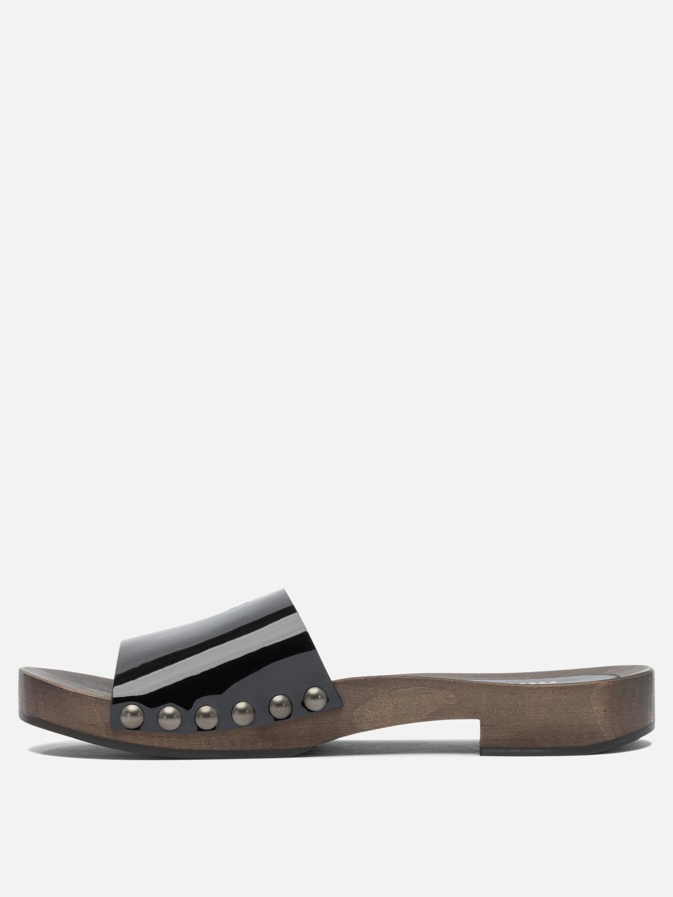 Flat sandals 100% leather - 100% wood  Black - Miu Miu Women | PDP | VIETTI Online Store | thumbnail_3