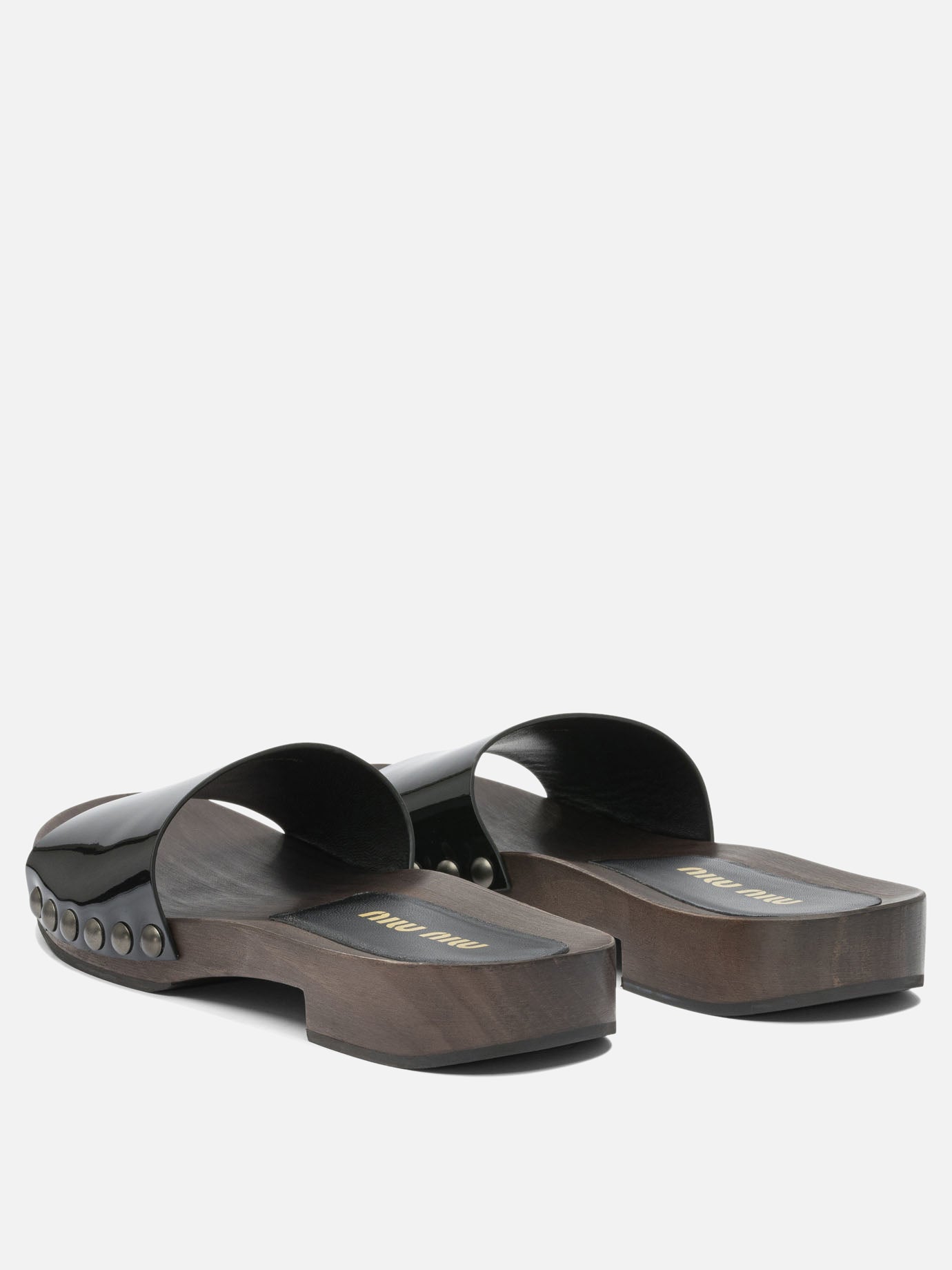 Flat sandals 100% leather - 100% wood  Black - Miu Miu Women | PDP | VIETTI Online Store | Zoom-Modal_4
