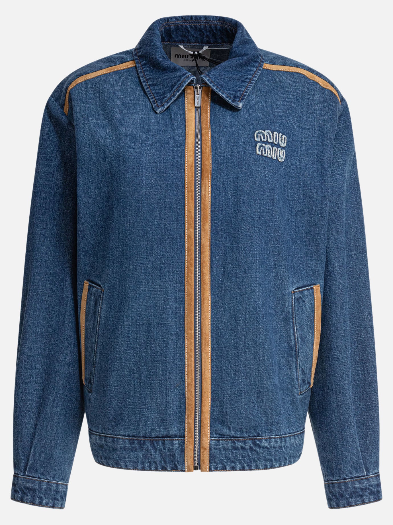 Overshirt jackets Logo  Light blue - Miu Miu Women | PDP | VIETTI Online Store | thumbnail