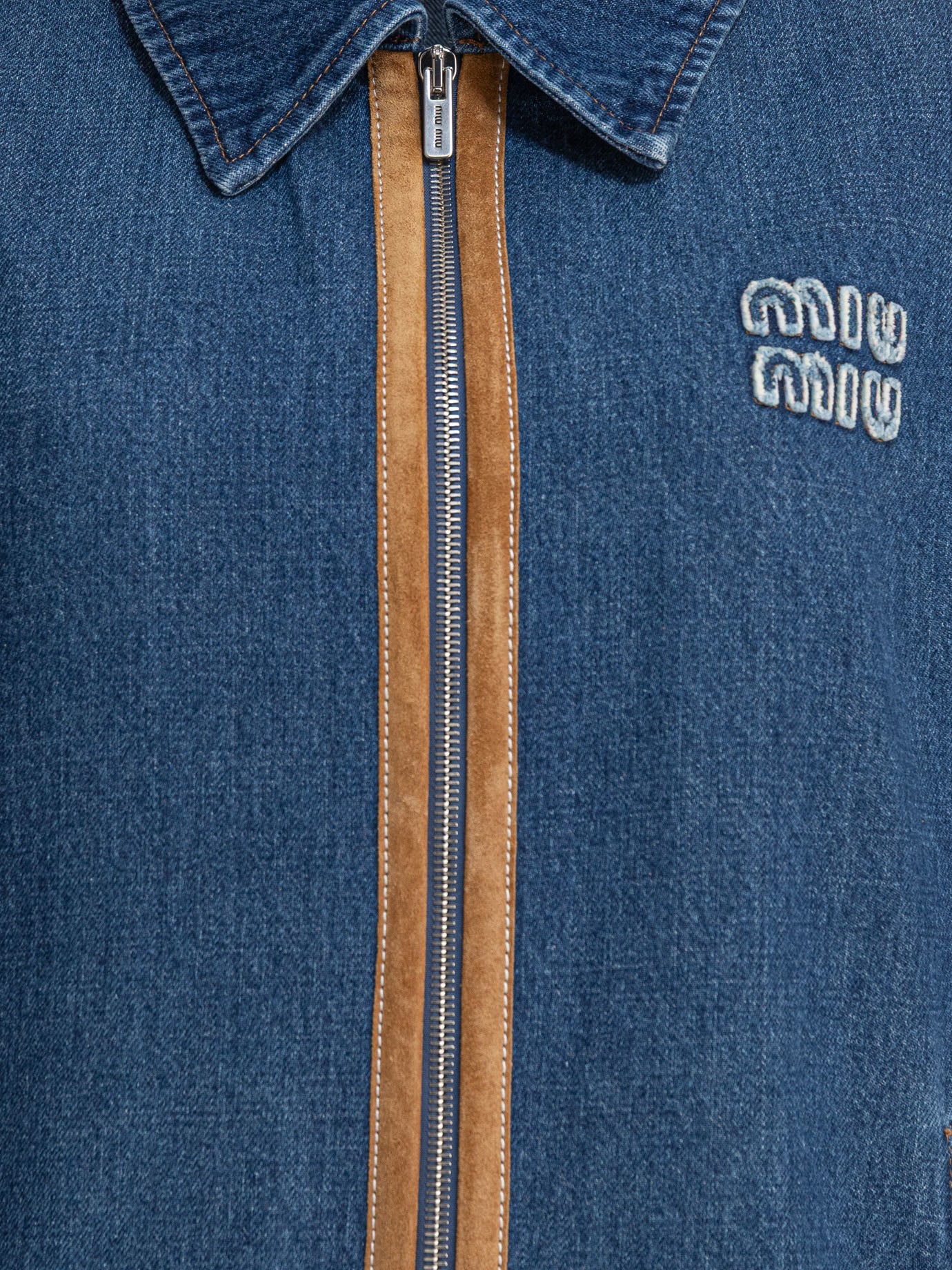 Overshirt jackets Logo  Light blue - Miu Miu Women | PDP | VIETTI Online Store | Zoom-Modal_3
