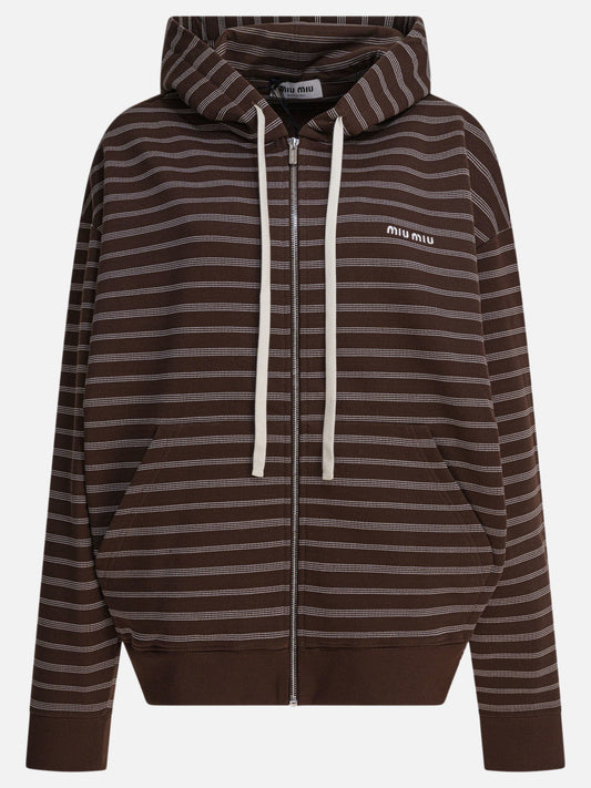 Full zip sweatshirts Logo  Brown - Miu Miu Women | PLP | VIETTI Online Store 
