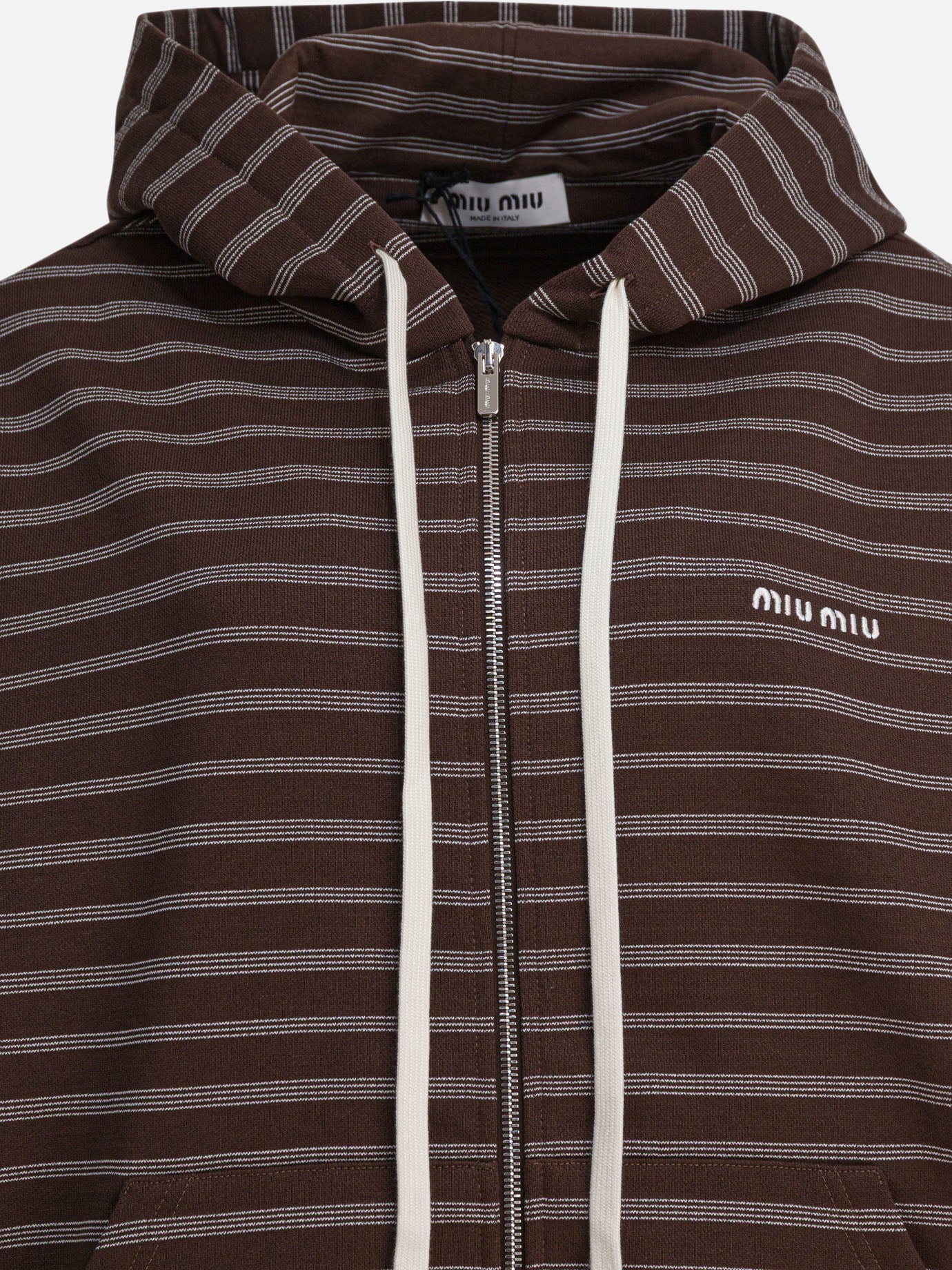 Full zip sweatshirts Logo  Brown - Miu Miu Women | PDP | VIETTI Online Store | thumbnail_3